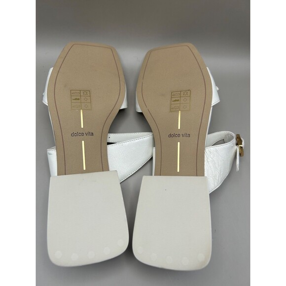 Dolce Vita Women's 2 Buckle Leather Strappy Sandals White Size 9 Missing buckle - Picture 4 of 7